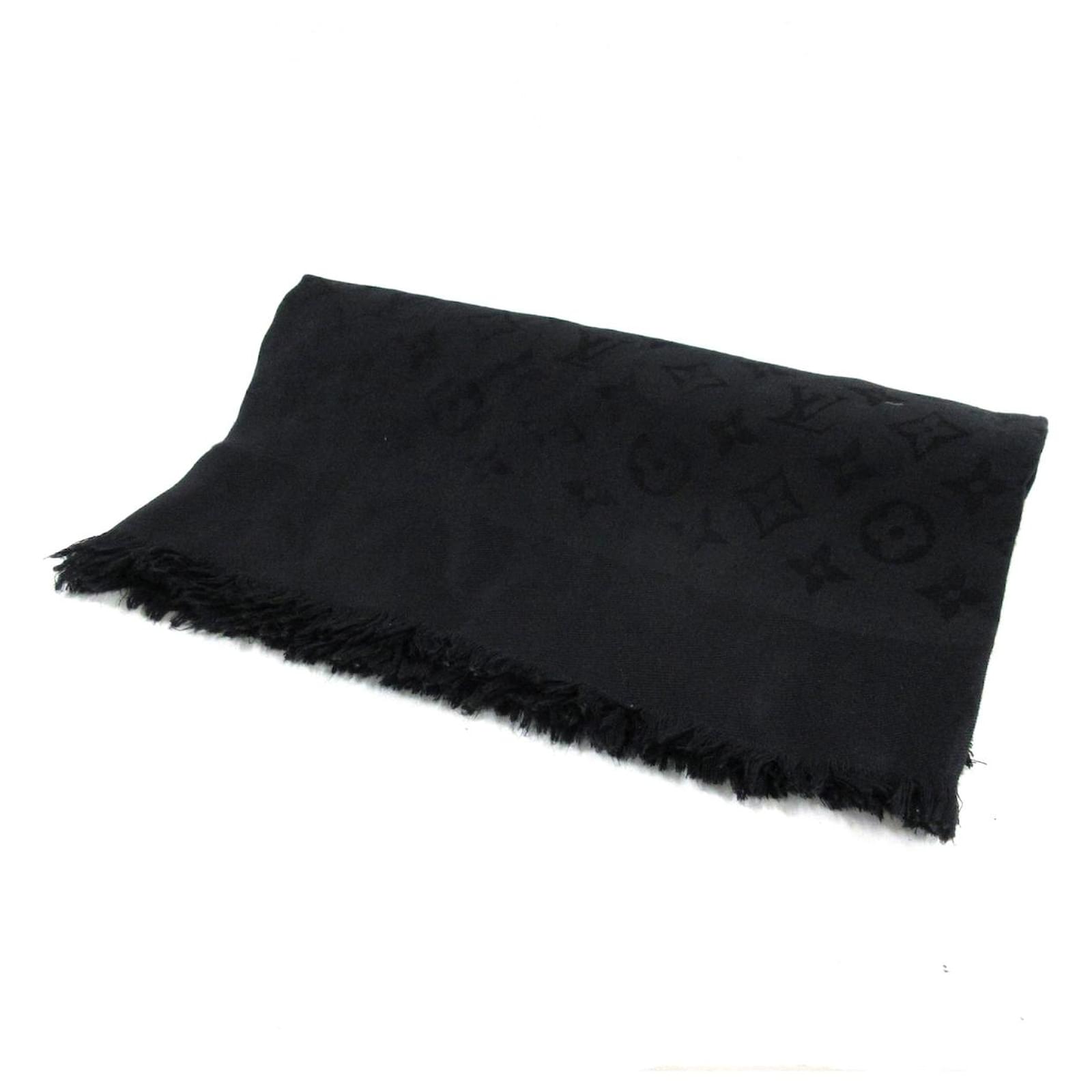silk louis vuitton scarf black