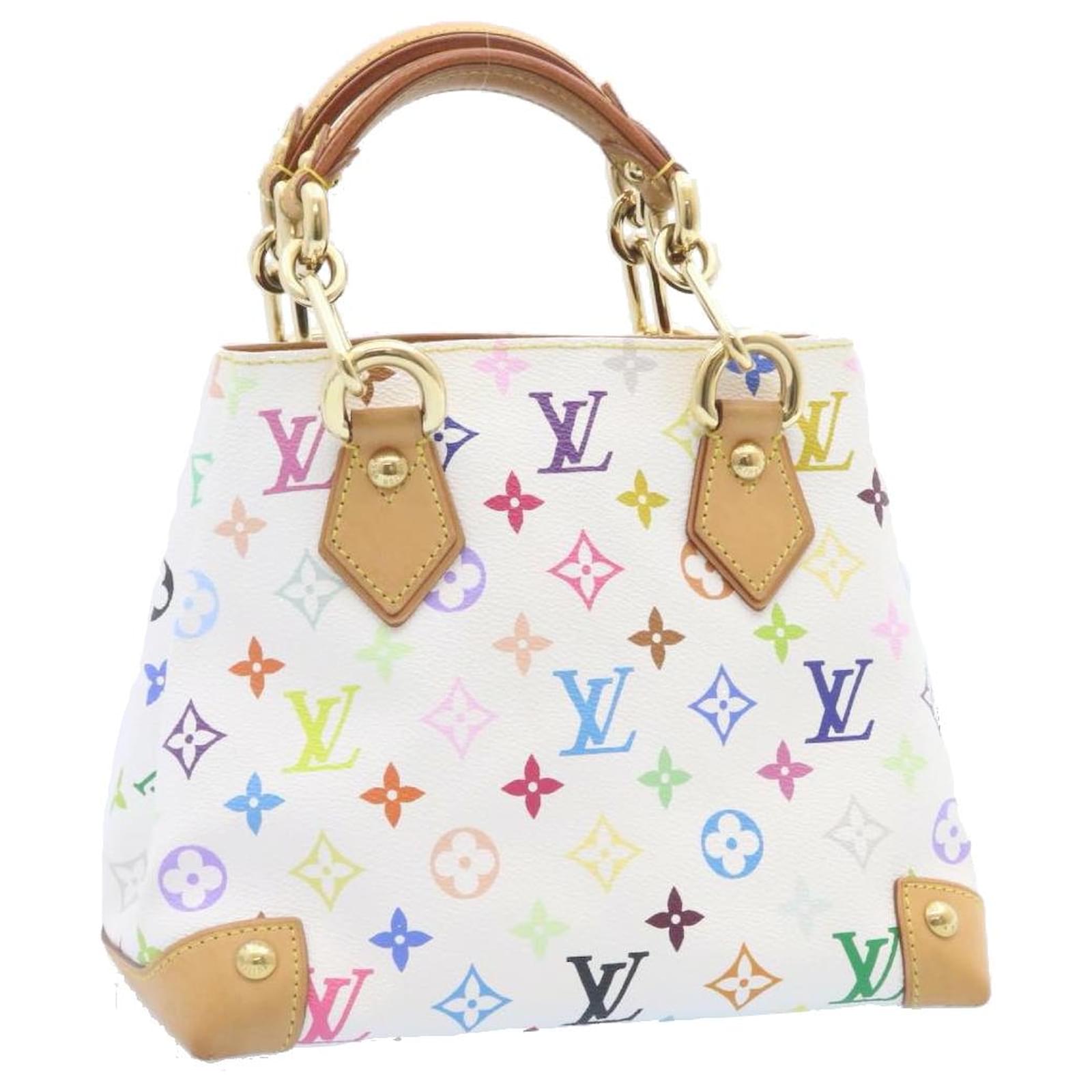 white multicolor lv bag