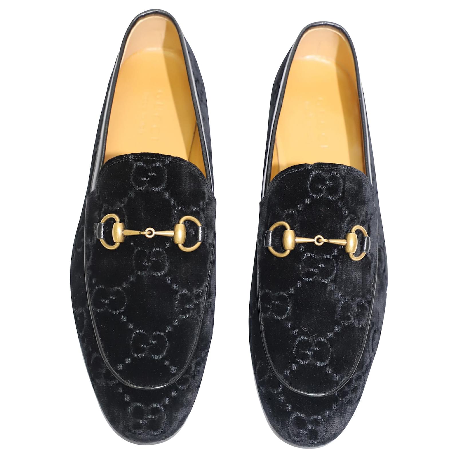 Gucci Jordaan GG Loafer in Black Velvet ref.384813 - Joli Closet