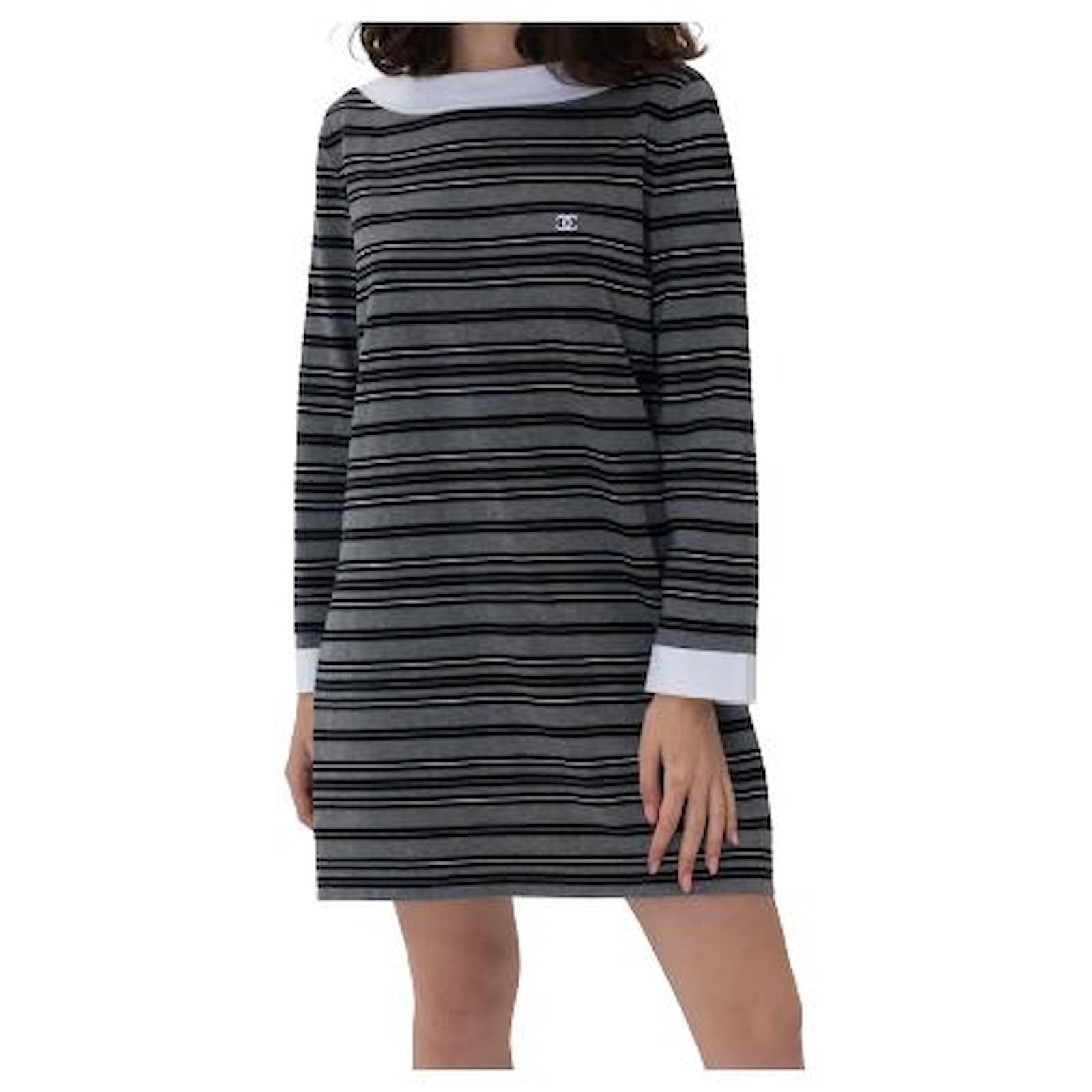 Chanel by Karl Lagerfeld Bicolor CC Cotton Dress