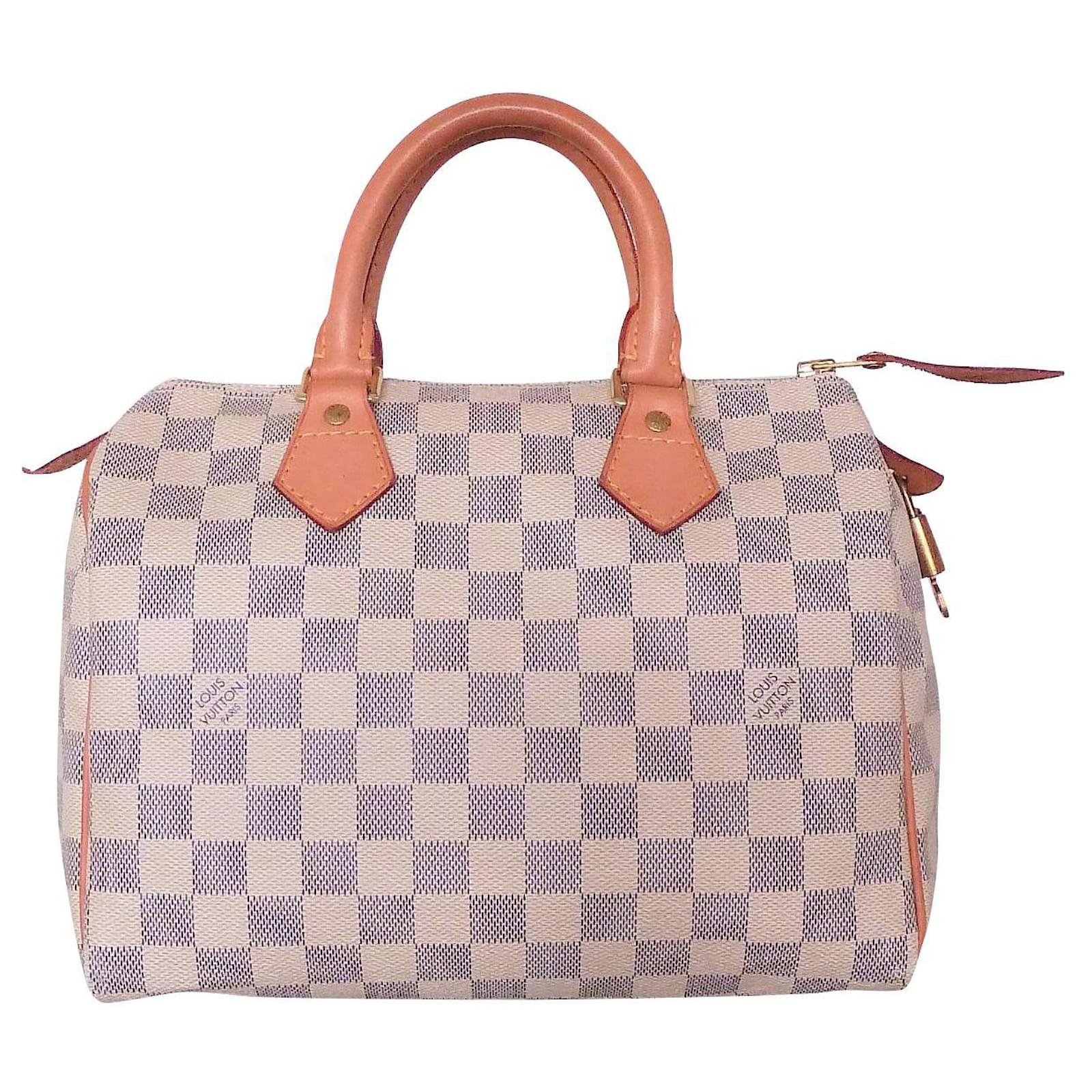 Borsa Speedy 30 in tela scacchiera azzurra