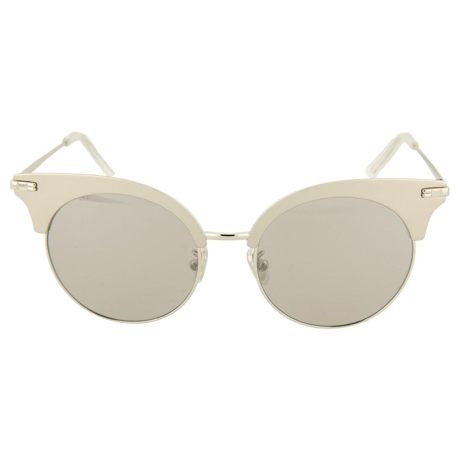 Boucheron White Frame Sunglasses $1020 BOUCHERON BC 0028S 003 Silver/Blue Gradient Authentic  main image 4