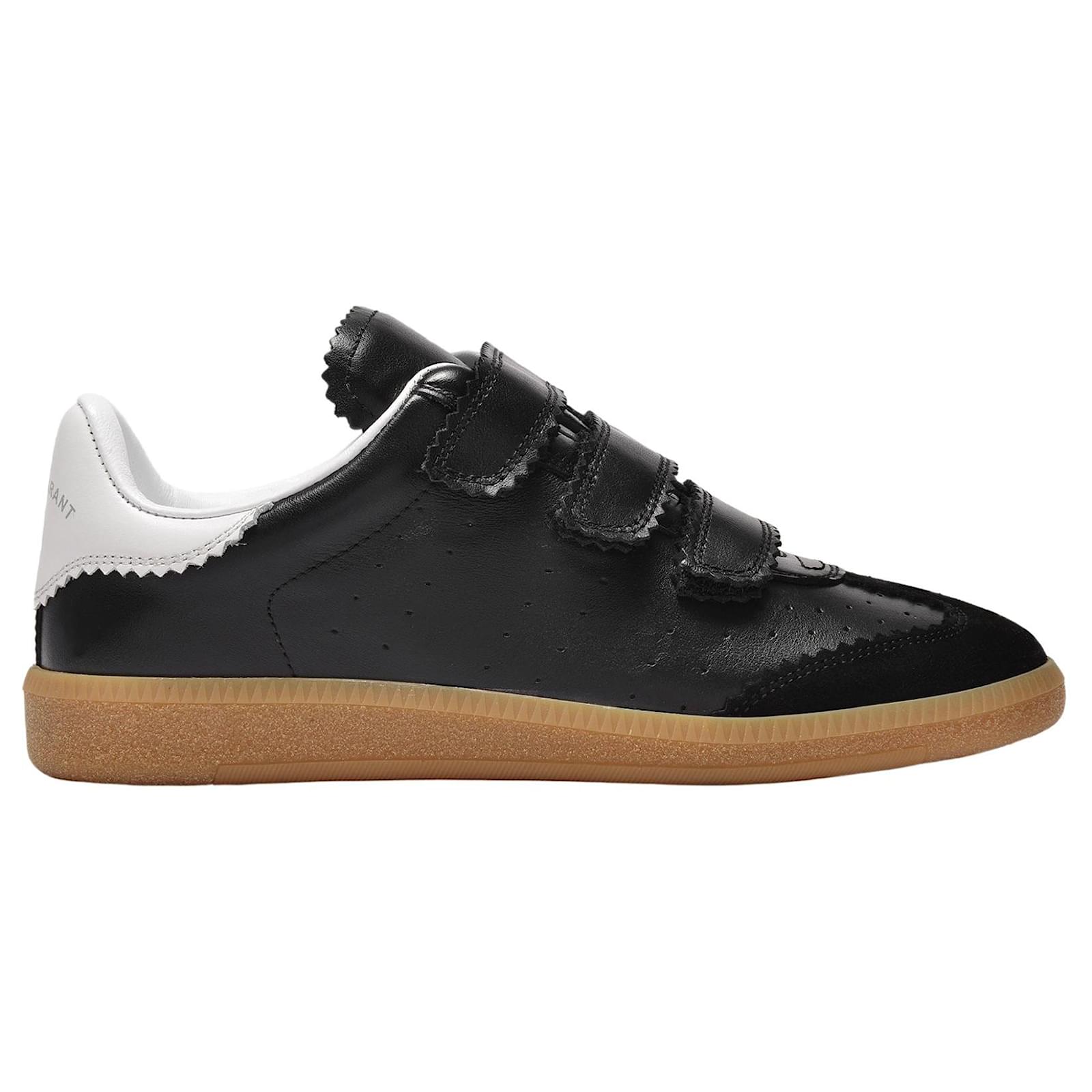 Isabel Marant Beth Sneakers in Black Leather White ref.385530 - Joli Closet