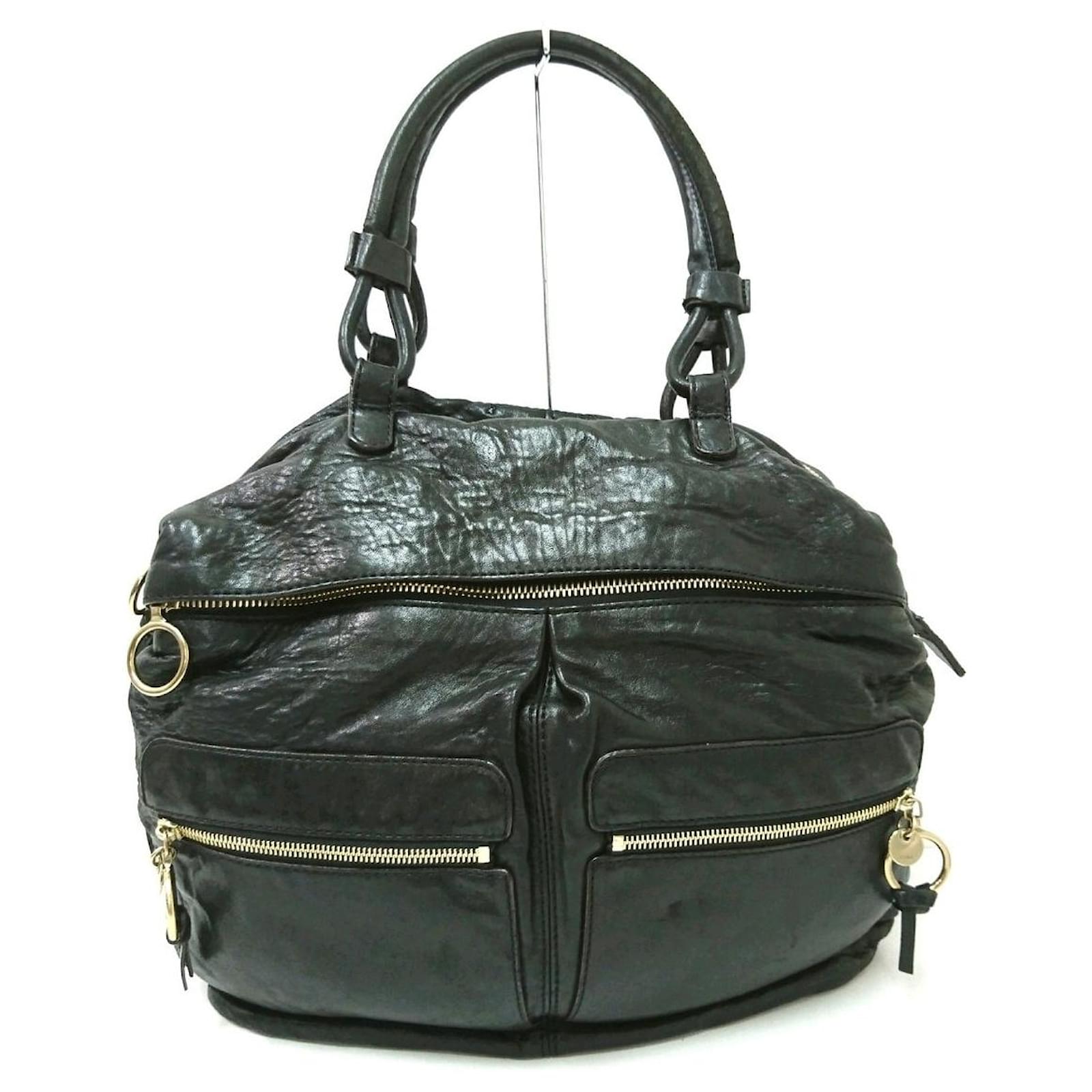 Sac cabas Chlo?� Cuir Noir ref.385653 - Joli Closet