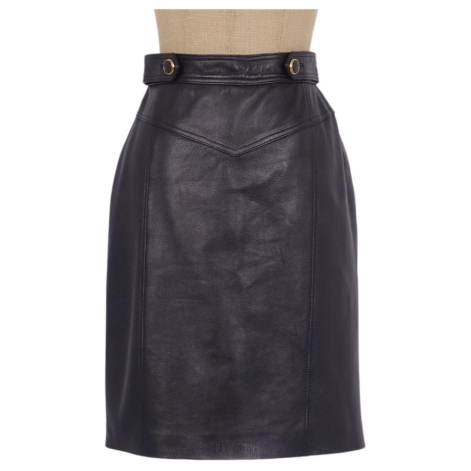 [Used] LOEWE Vintage Anagram Nappa Leather Skirt Black ref.385889 ...