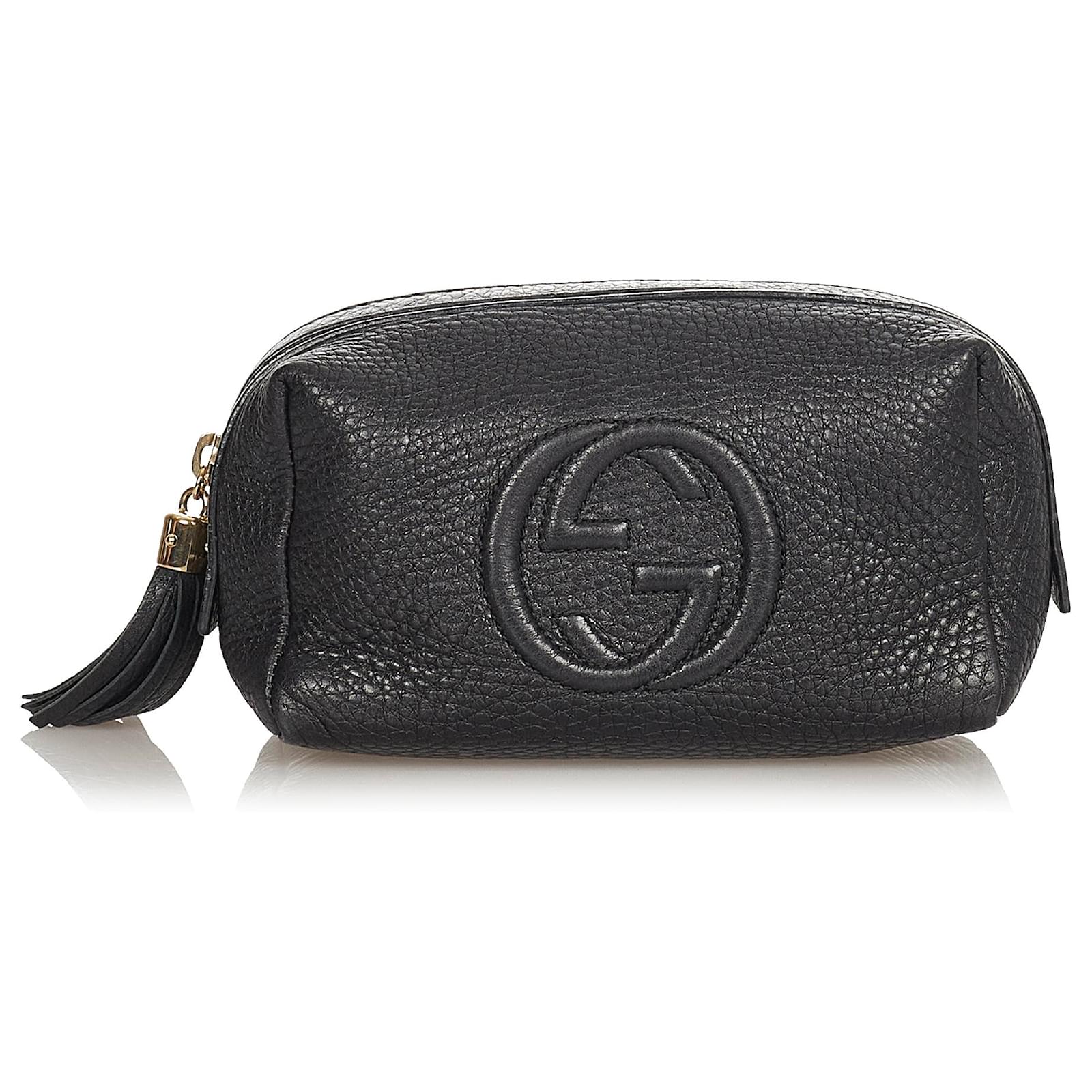 Neceser Gucci de piel negra Soho Negro Cuero Becerro ref.386199 - Joli  Closet