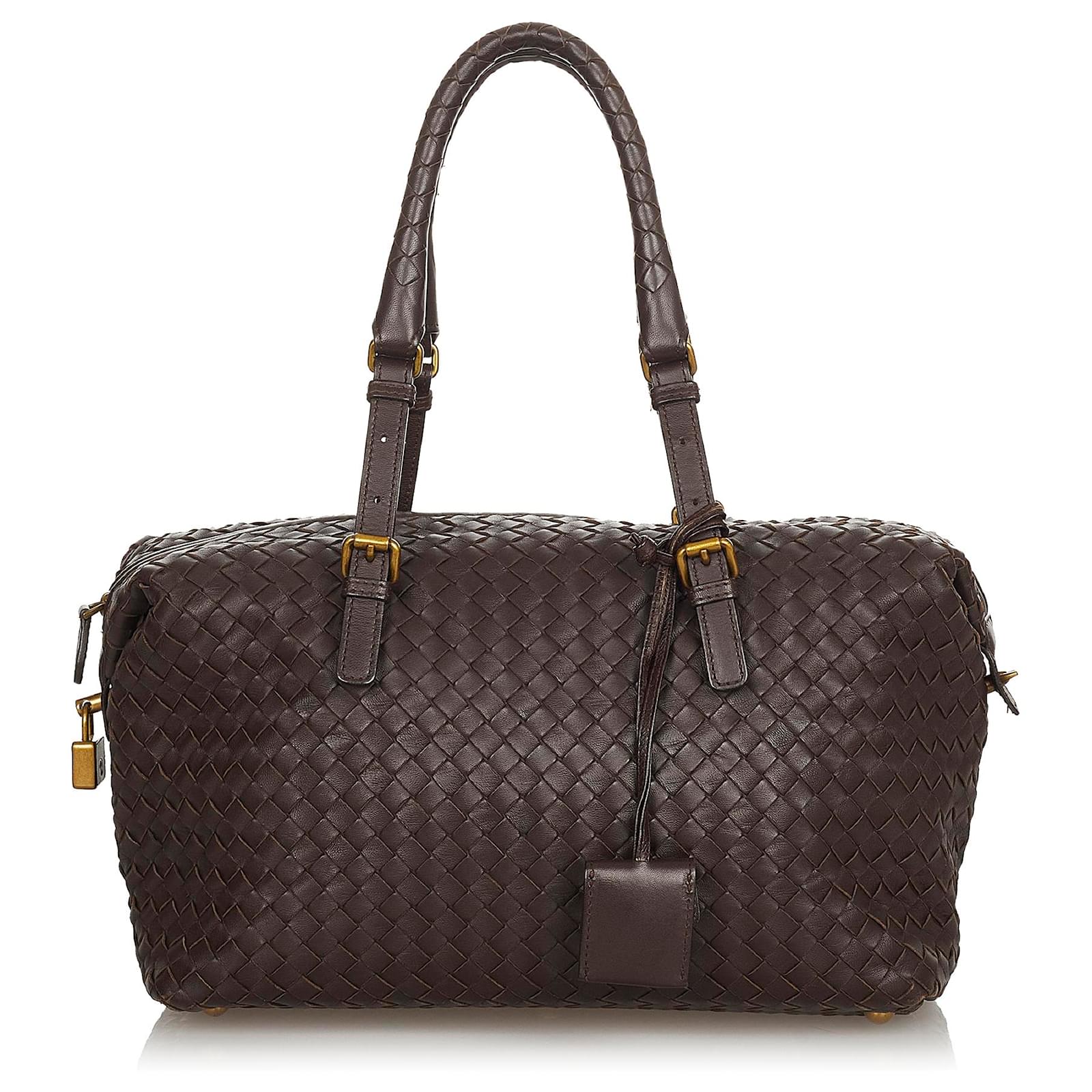 Bottega Veneta Brown Intrecciato Leather Boston Bag (Sold) - Joli