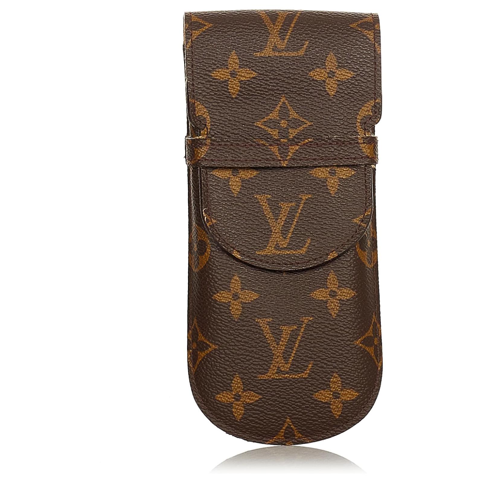 Louis Vuitton Brown Monogram Etui Lunettes Eyeglass Case Cloth ref