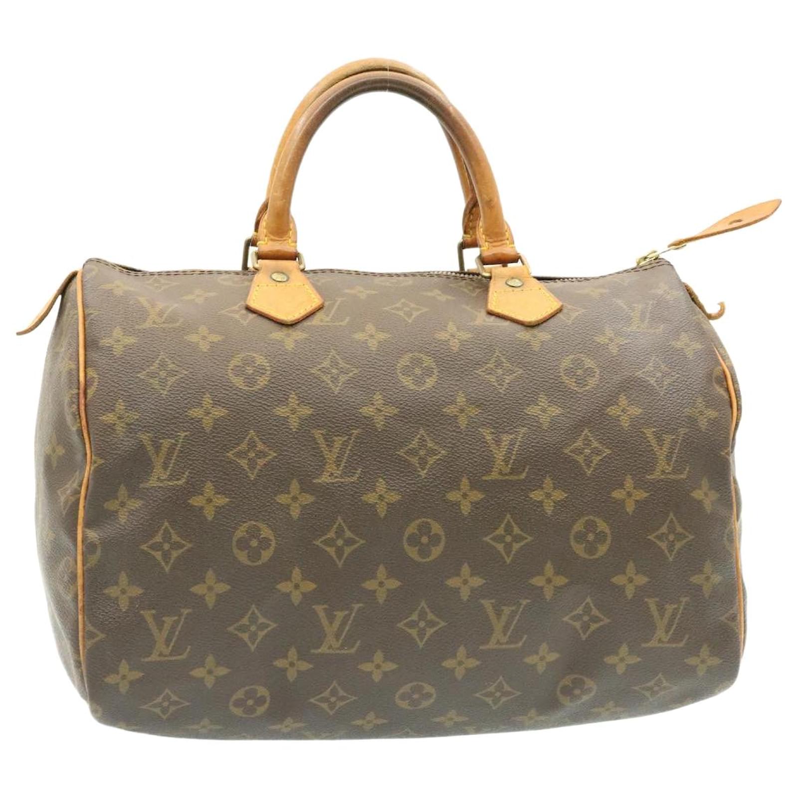 Louis Vuitton Womens Speedy 30 Monogram Canvas Tote Handbag Brown M41526