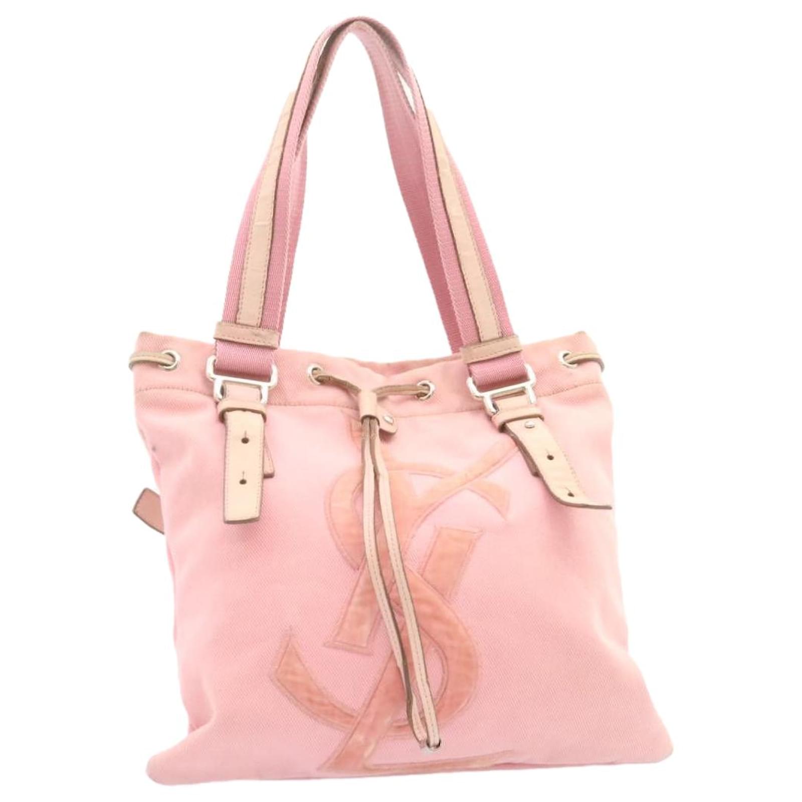 SAINT LAURENT Tote Bag Canvas Pink YSL Auth ki1017 Cloth ref.388310 - Joli  Closet