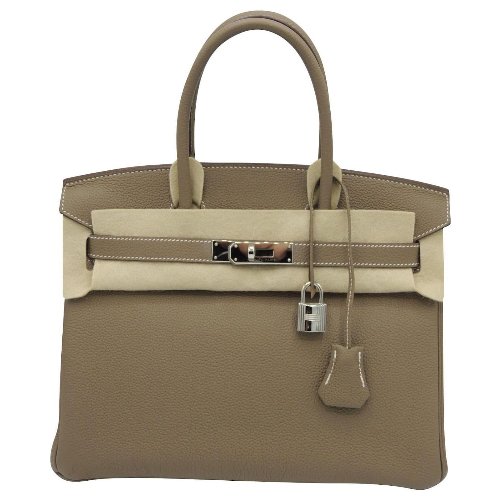 Hermès Borsa HERMES BIRKIN 30 CAVO TOGO Argento Grigio Pelle ref.388357 -  Joli Closet