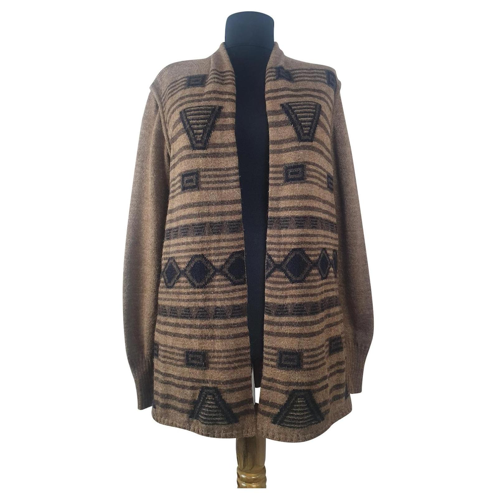 Weekend Max Mara Strickwaren Braun Mehrfarben Kaschmir Wolle ref