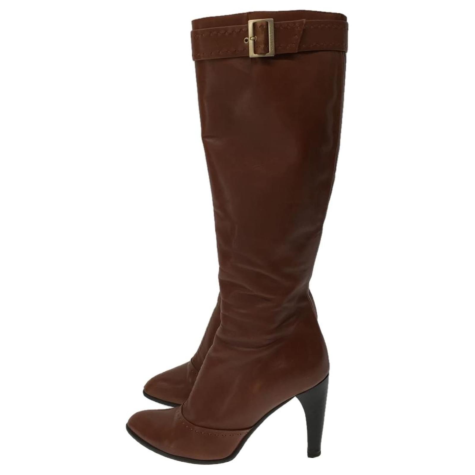 Louis Vuitton Leather Riding Boots - Brown Boots, Shoes