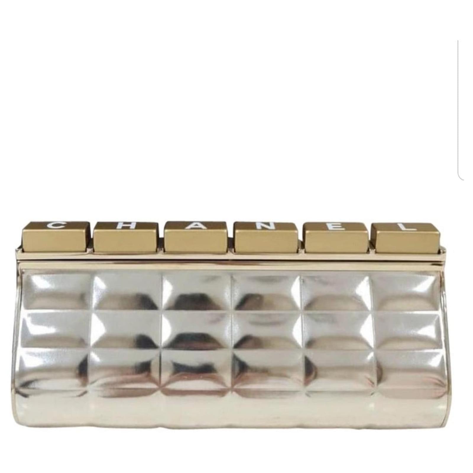 chanel gold bar clutch