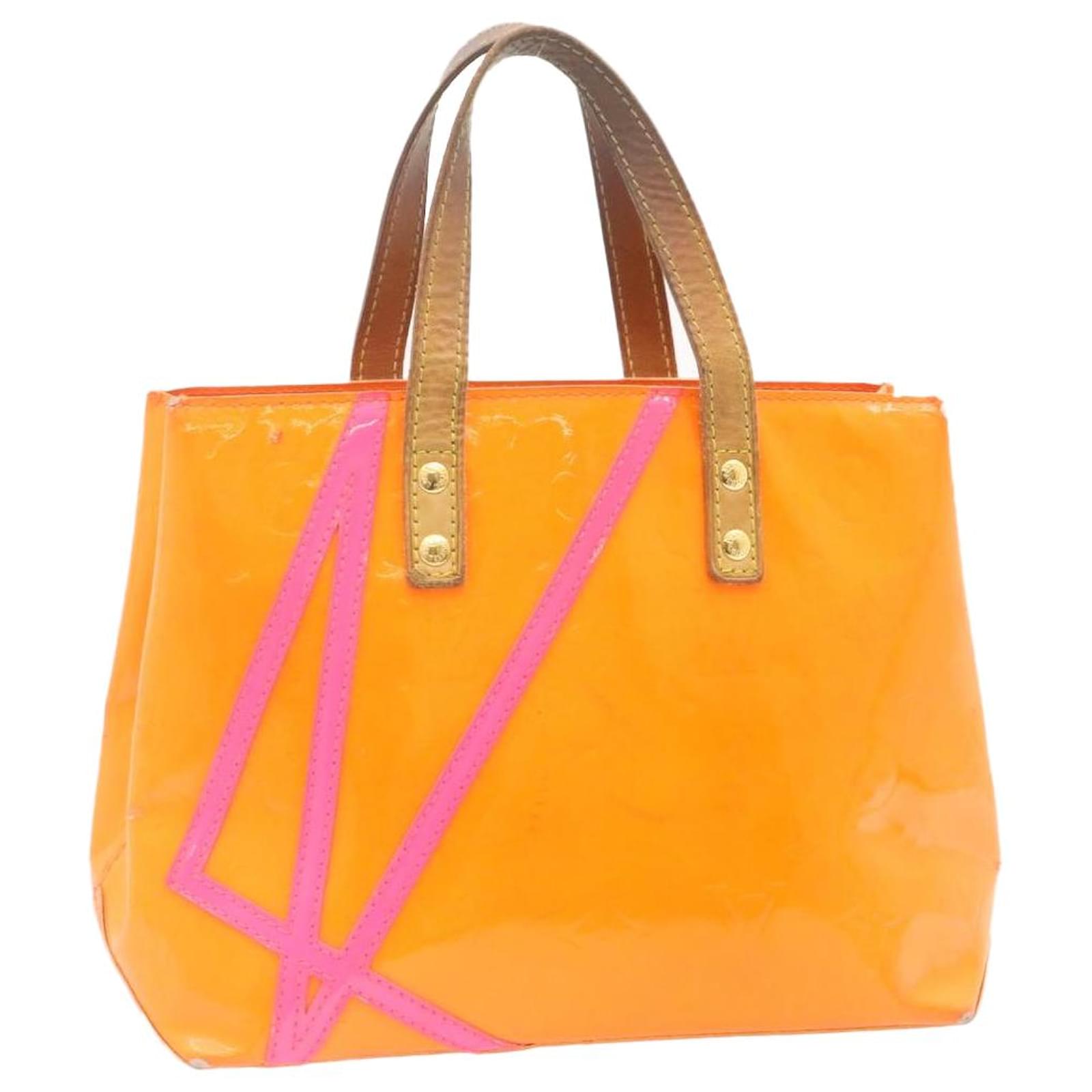 Louis Vuitton Orange Sunset Monogram Vernis Reade MM Bag Louis