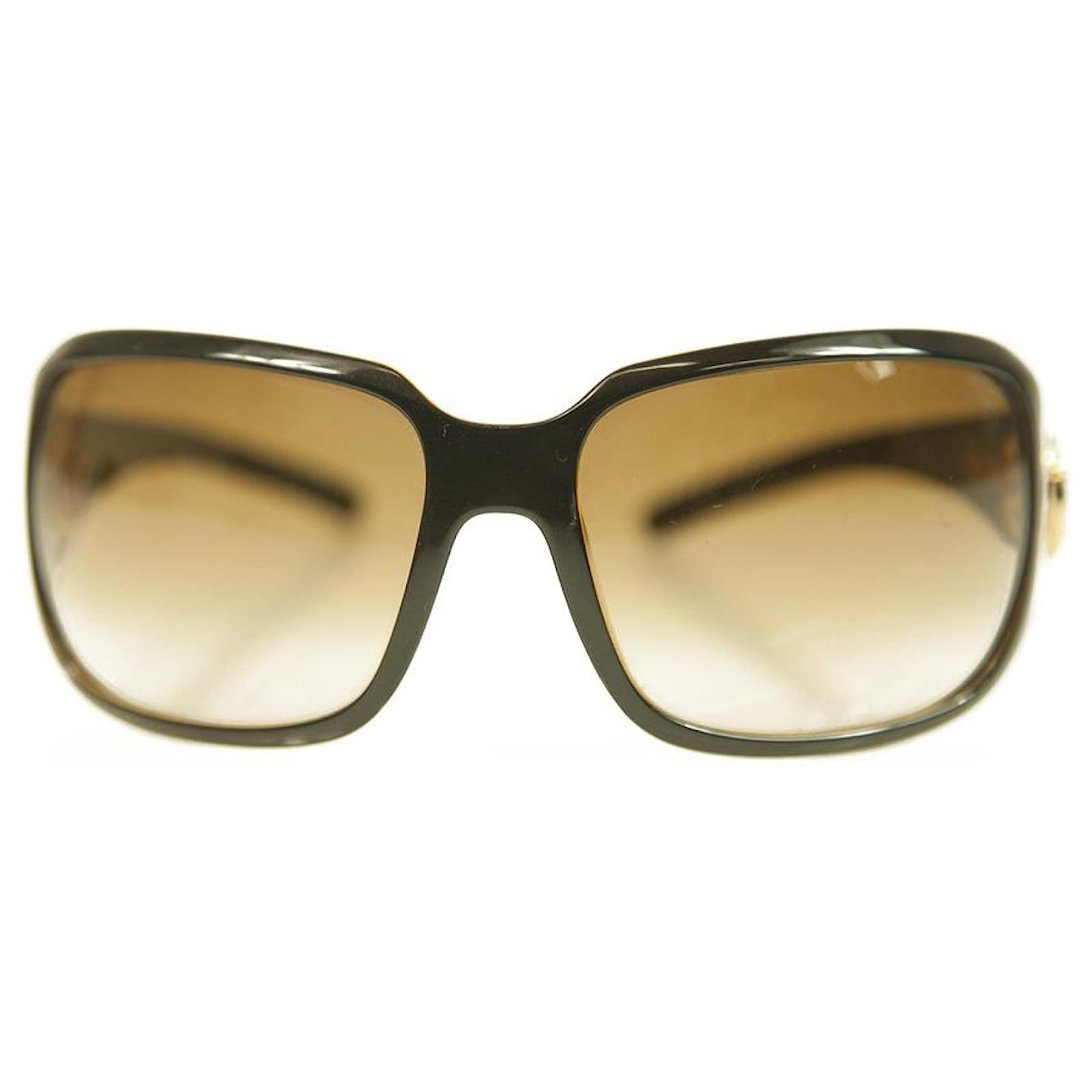 Rare!! Chanel Vintage Cc Logos Round Sunglasses Eye Wear Black
