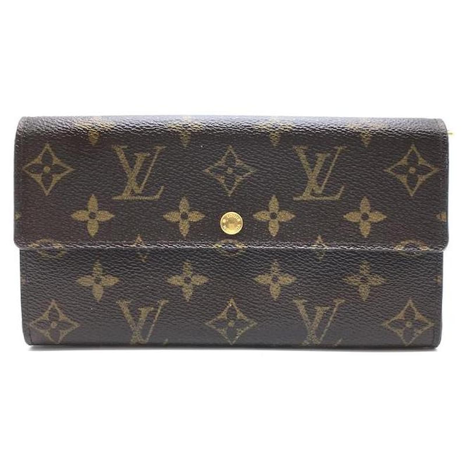 Portafoglio Sarah con cerniera lunga con monogramma Louis Vuitton Marrone  Pelle ref.390024 - Joli Closet