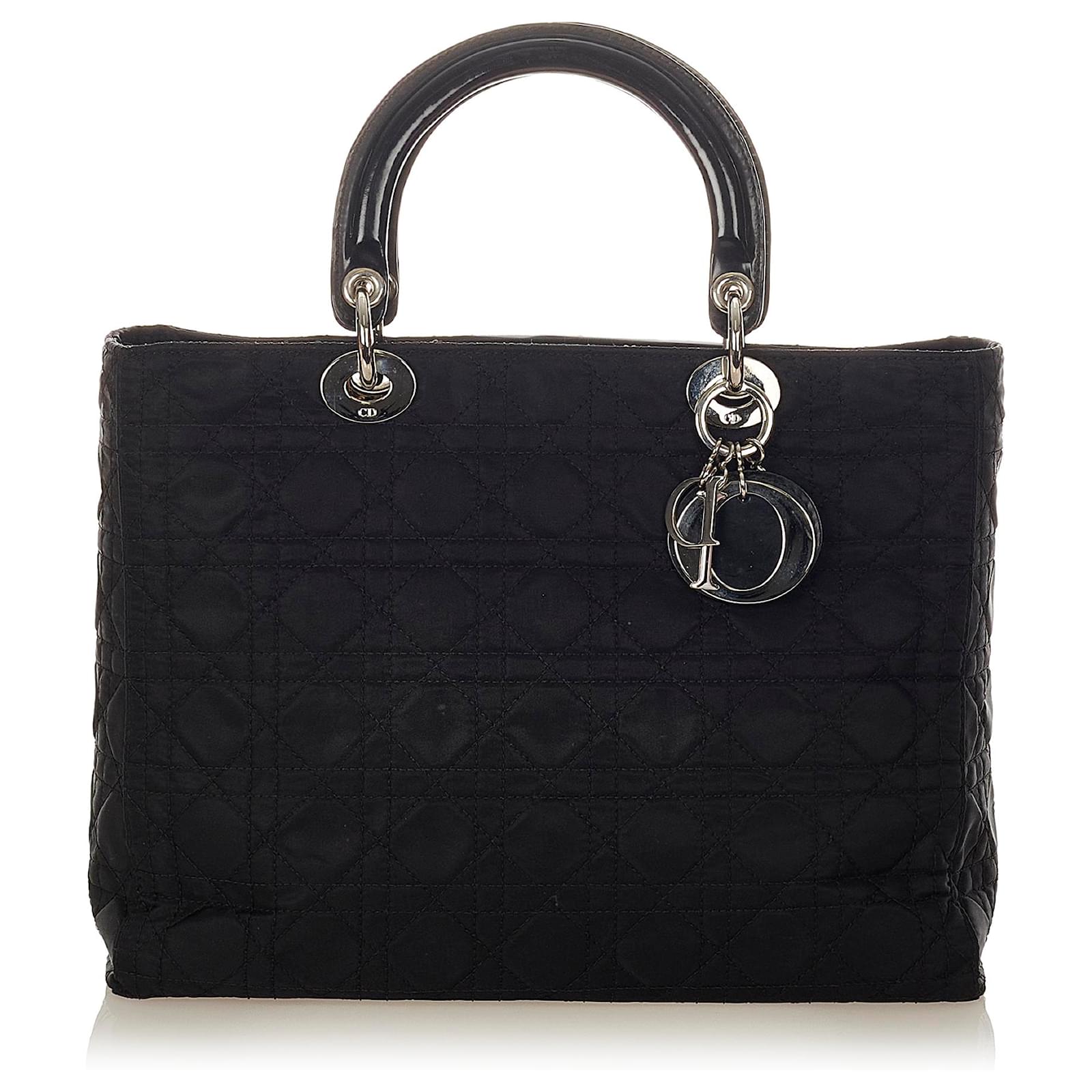 Dior Black Cannage Lady Dior Nylon Handbag Leather Pony style Calfskin dior-black-cannage-lady-dior-nylon-handbag-leather-pony-style-calfskin