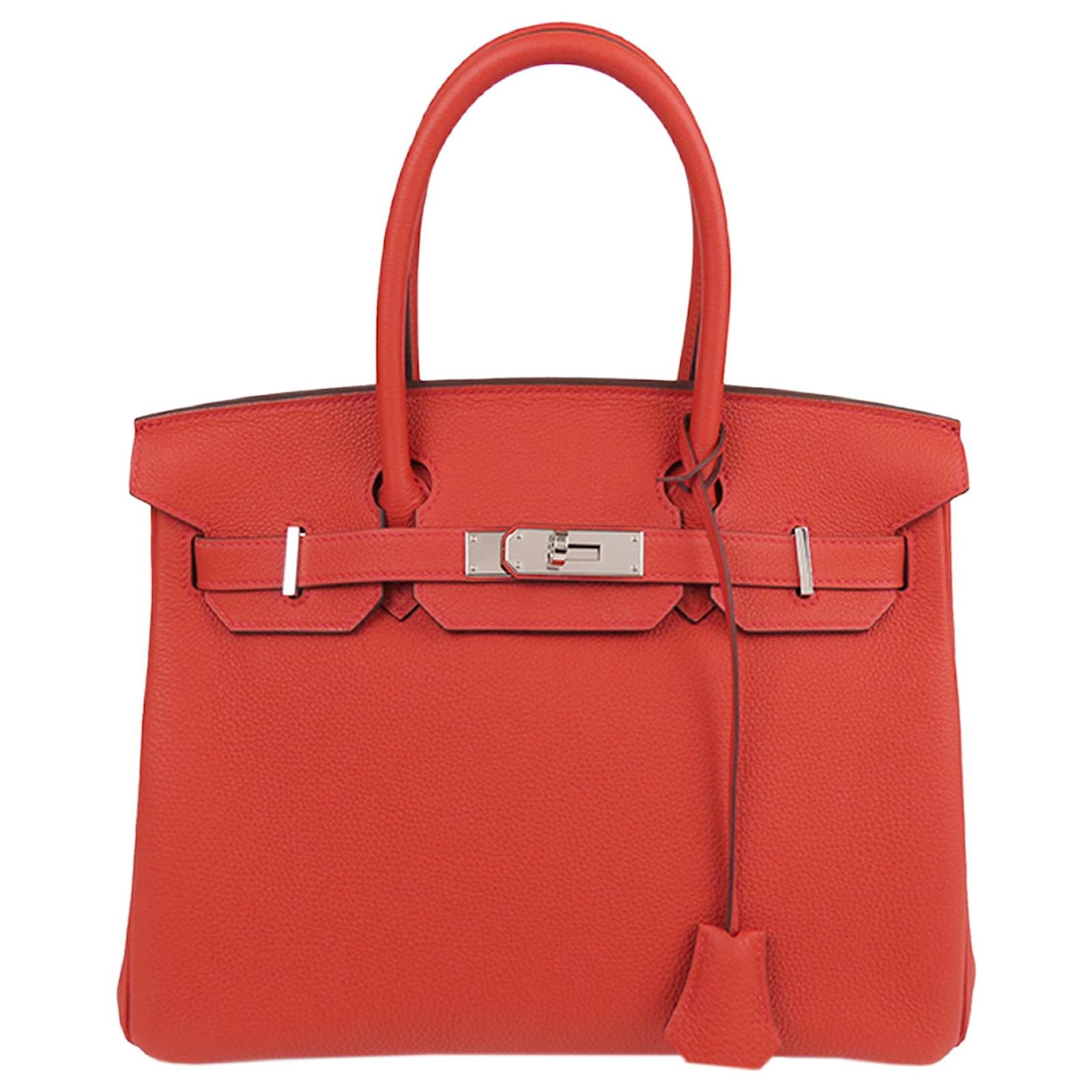 Hermès Hermes Red Togo Birkin 30 Leather Ponystyle calfskin ref.390266