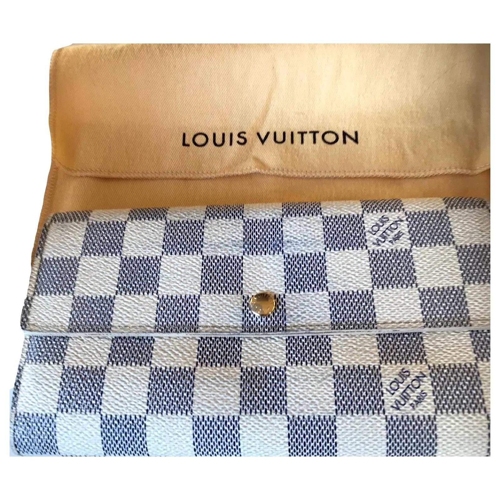 Louis Vuitton Sarah Wallet Beige Damier Azur