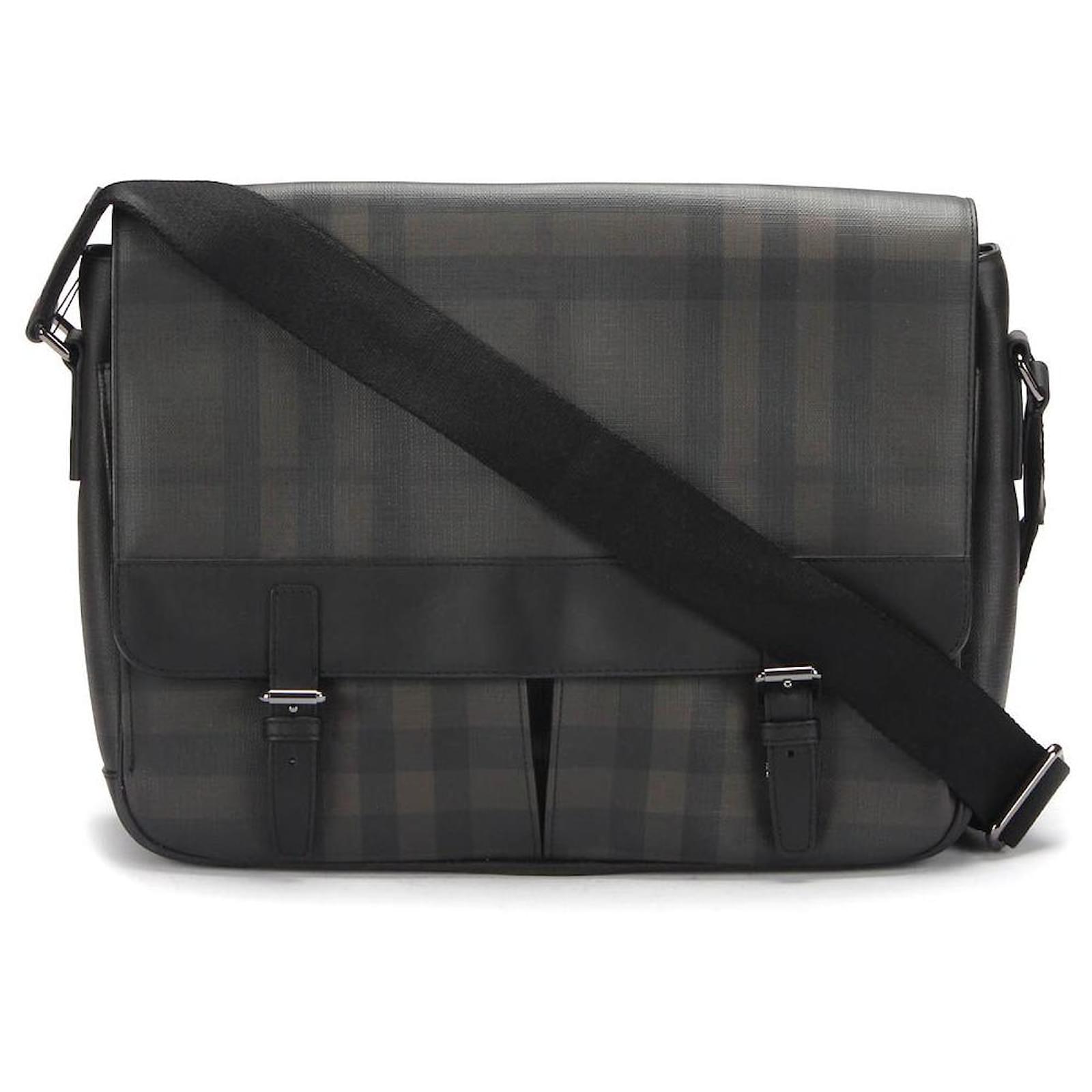 Burberry Smoked Check Crossbody Bag in grey coated/waterproof canvas ...