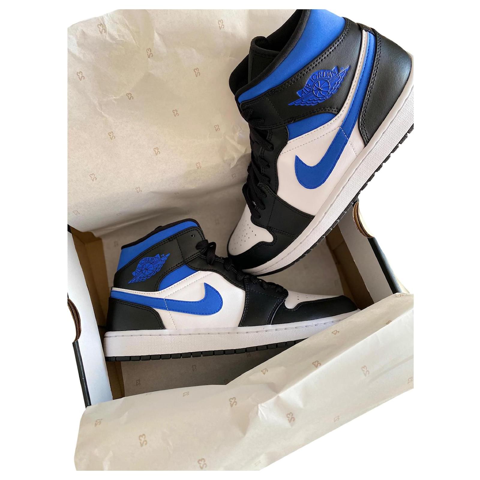 Autre Marque Air Jordan mid Azul Cuero ref.391413 - Joli Closet