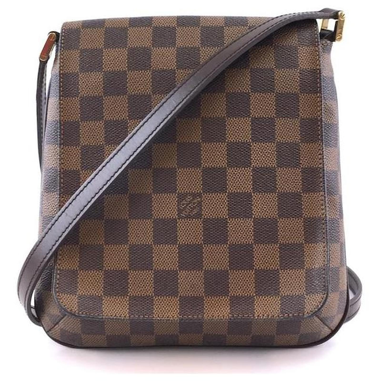 Louis Vuitton tracolla Musette Salsa Damier Ébène Canvas Borsa a tracolla  Marrone Pelle ref.391481 - Joli Closet