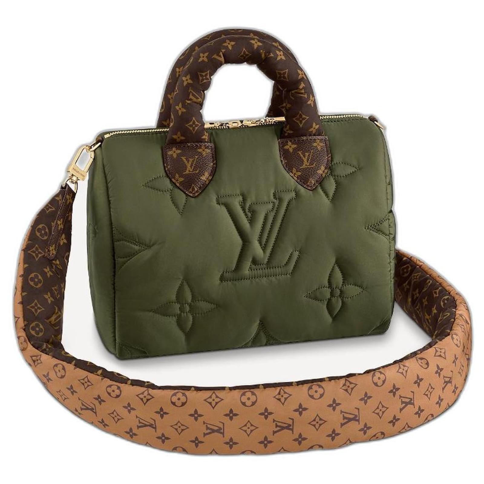 Louis Vuitton LV speedy 25 Kissen Dunkelgrün Nylon ref.391600 - Joli Closet