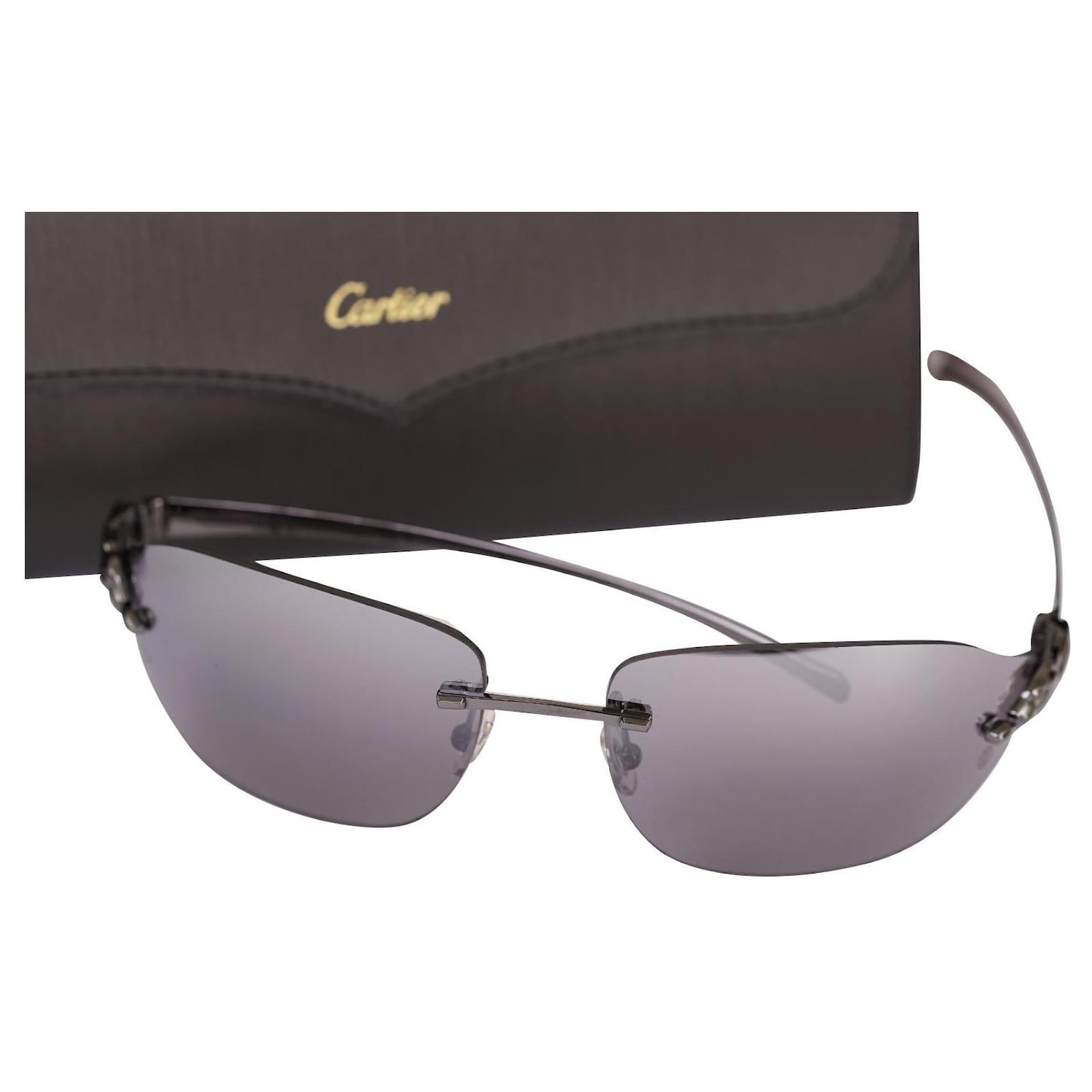 Sold at Auction: Cartier Brown 110 Panthere Rimless Sunglasses