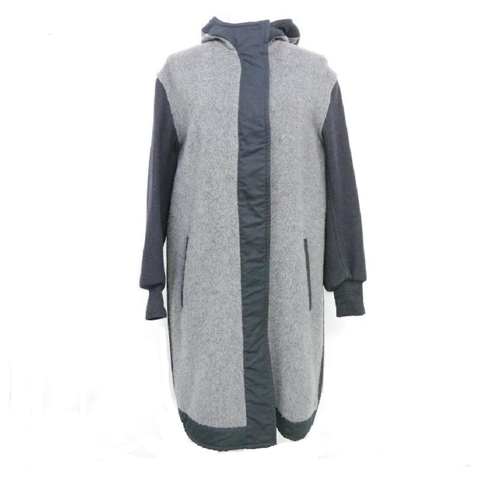 Used] ISABEL MARANT ETOILE Hooded Switching Shaggy Coat 36 Grey