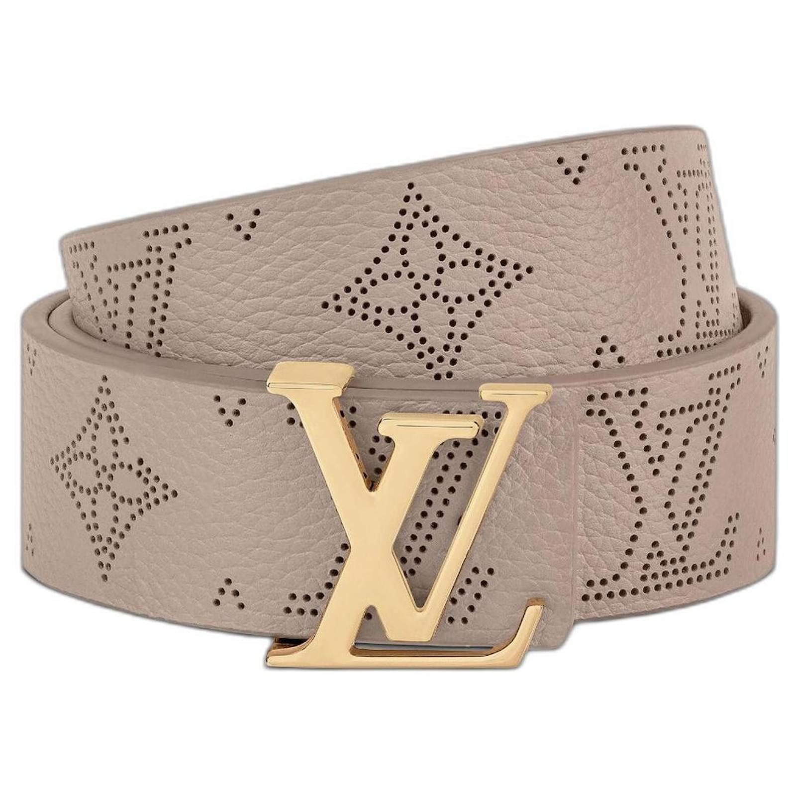 Louis Vuitton LV belt Iconic Mahina Beige Leather ref.392057 - Joli Closet