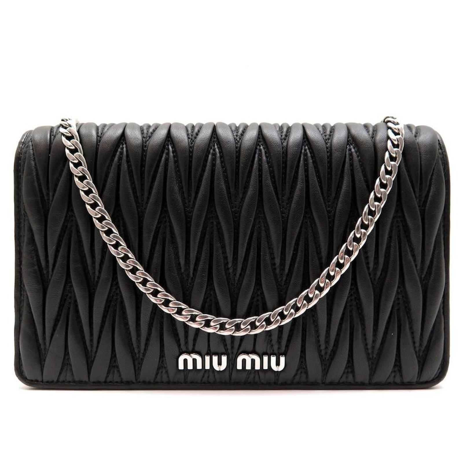 Quilted Tote in Black - Miu Miu