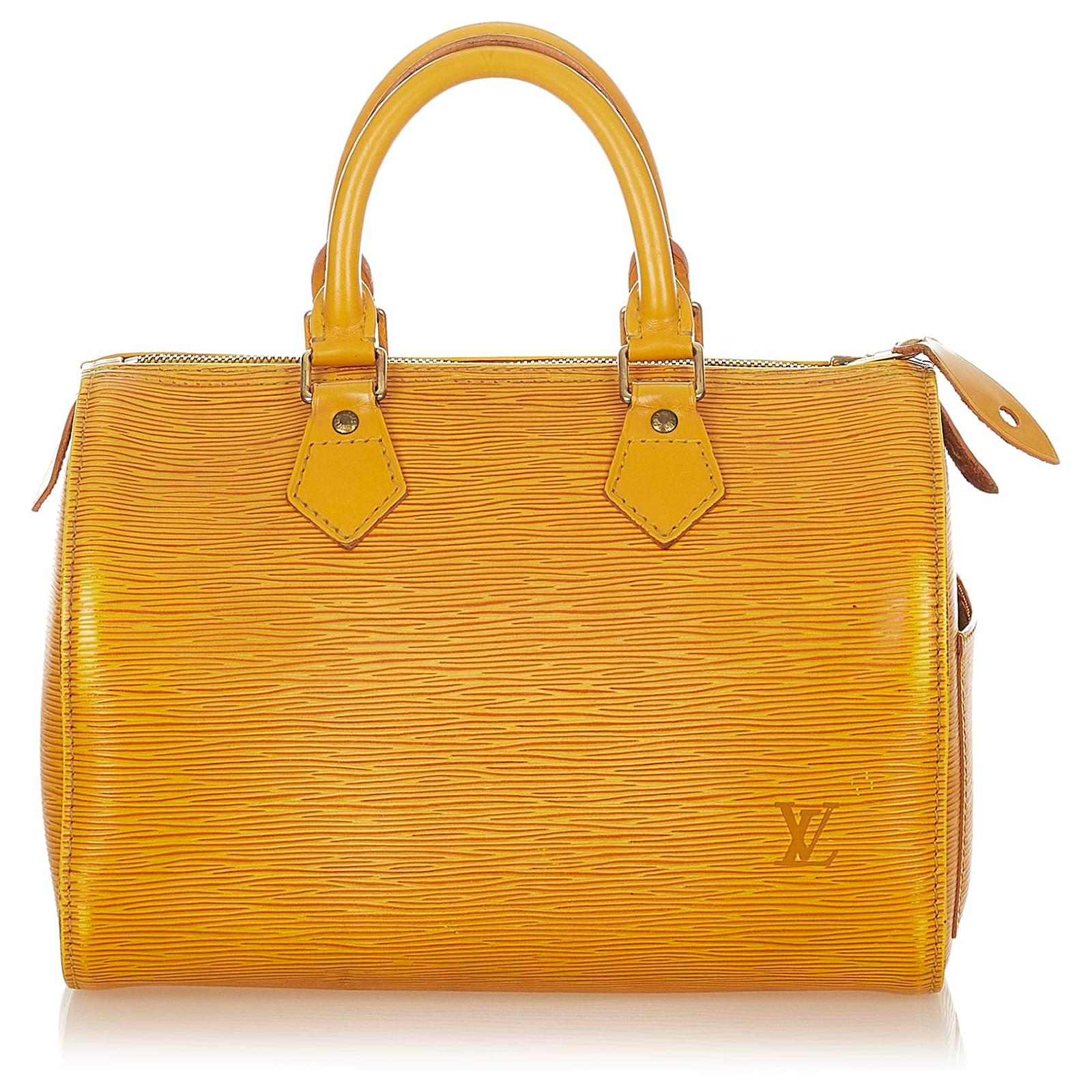 Lot - Louis Vuitton Yellow Epi Leather Speedy 30 Bag