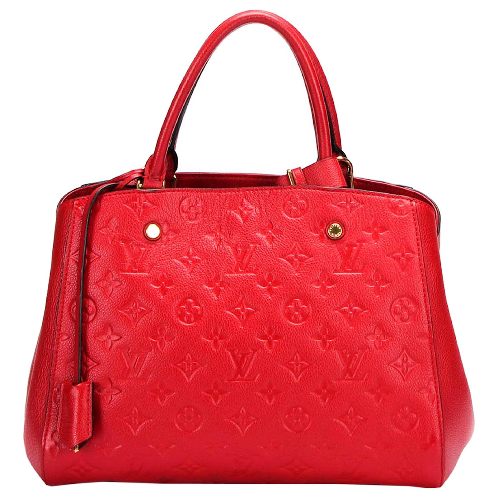 Louis Vuitton Red Empreinte Montaigne BB Leather Pony-style calfskin  ref.392584 - Joli Closet
