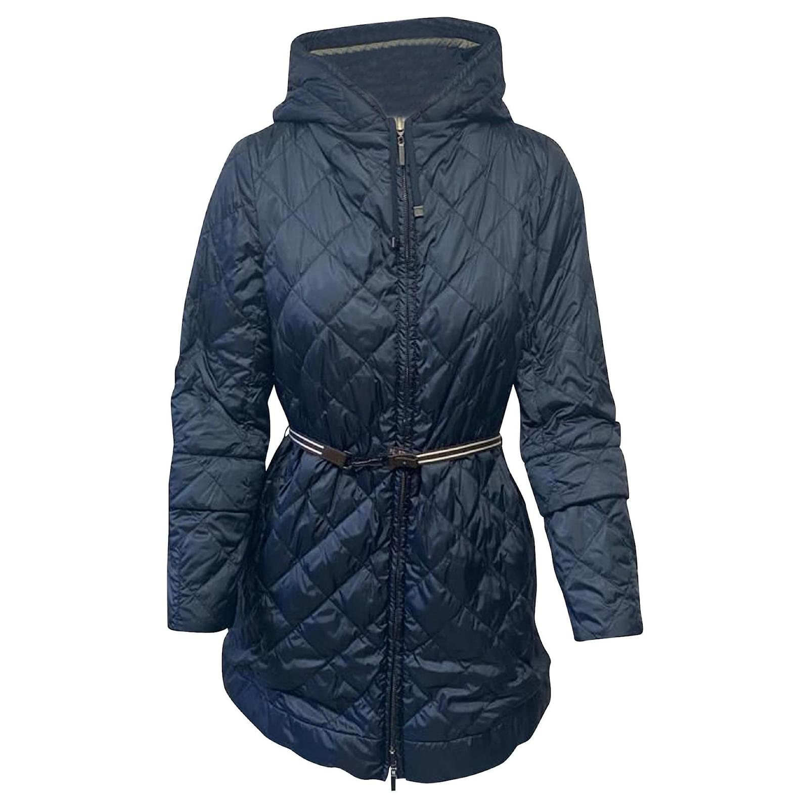 Max Mara MaxMara The Cube Etrevi Quilded Down Jacket in Blue Nylon