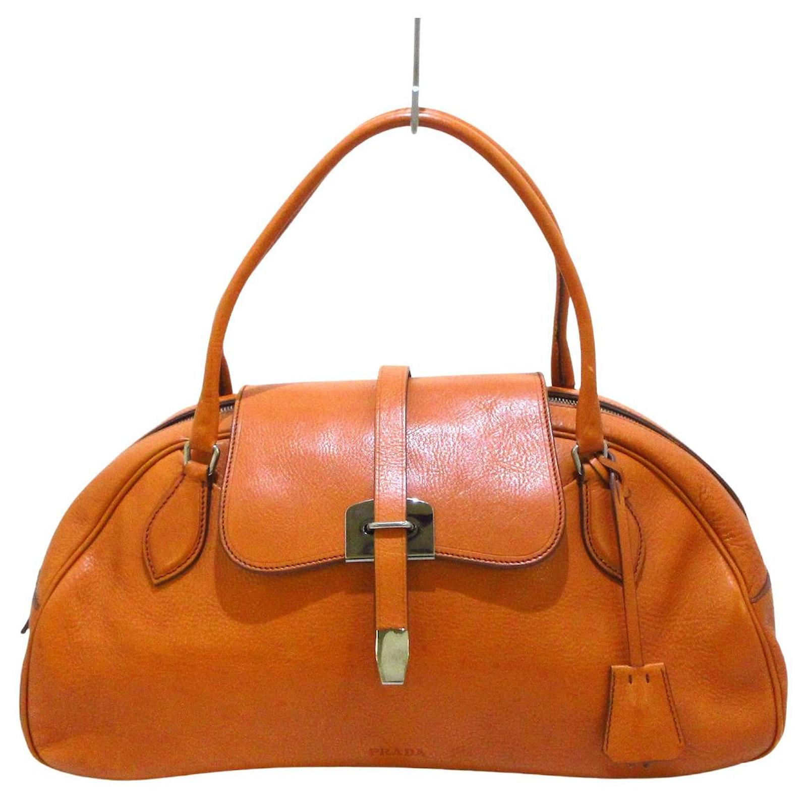 Bolso de mano de prada Naranja Cuero ref.393564 - Joli Closet