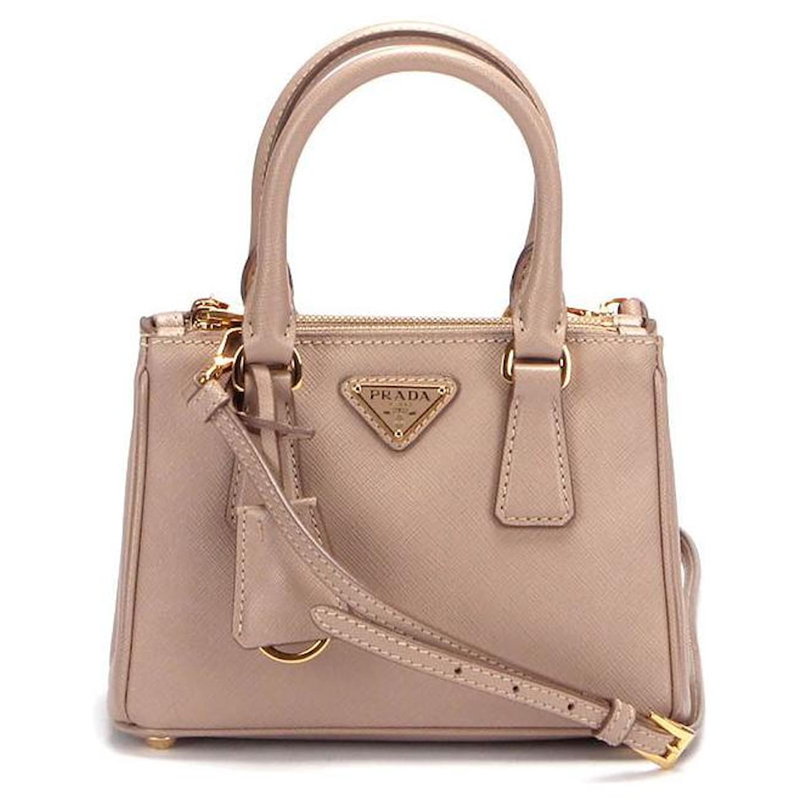 Borsa Prada Galleria mini in Saffiano beige - PRADA - Cumini