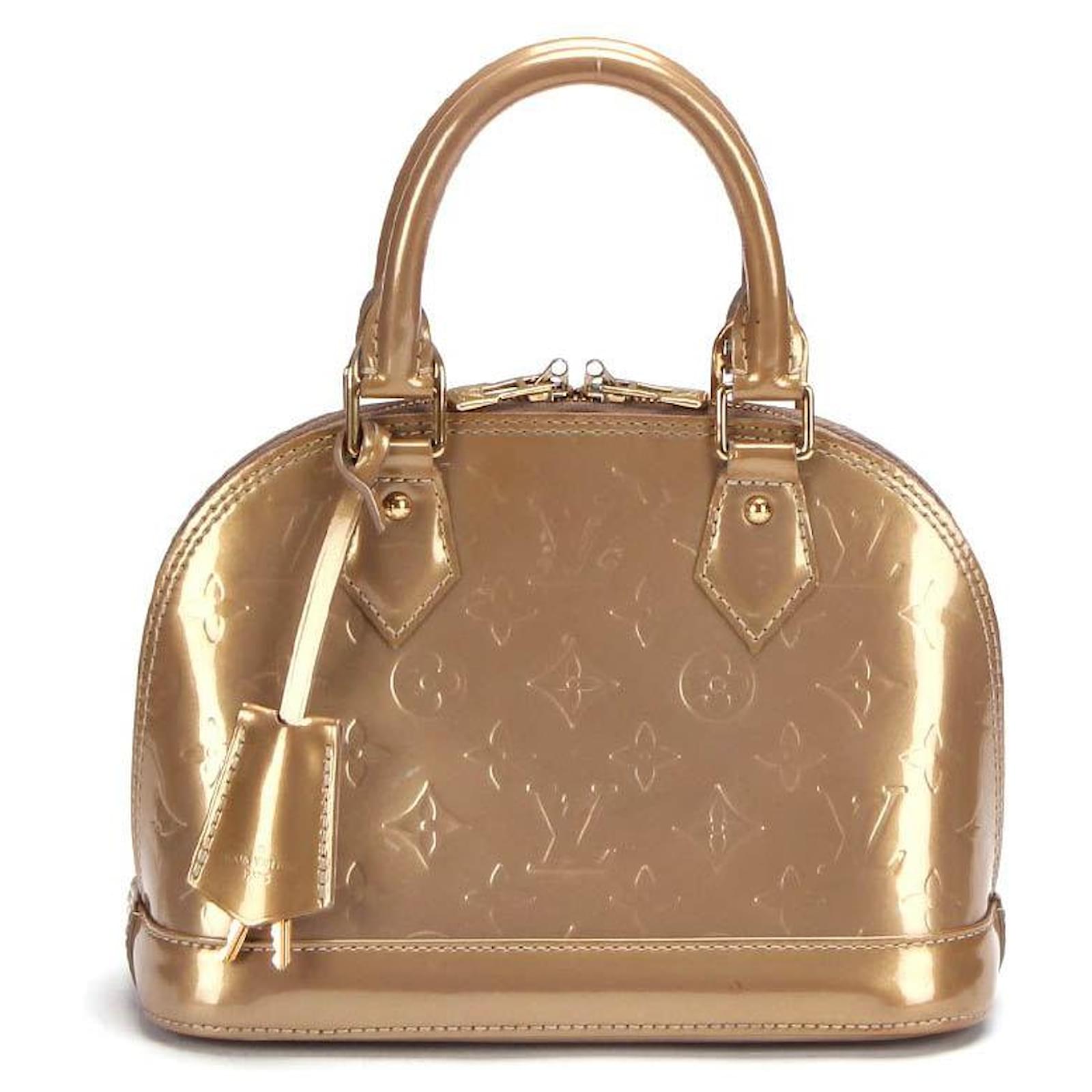 Louis Vuitton Monogram Vernis Alma BB in bronze patent leather Metallic  ref.394107 - Joli Closet