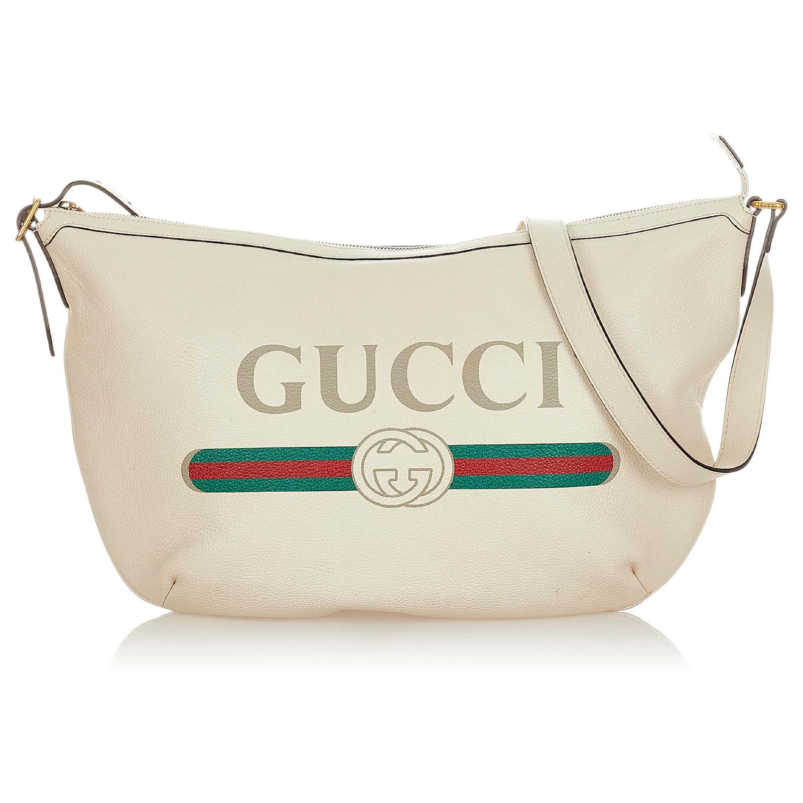 gucci shoulder bag with logo print in white