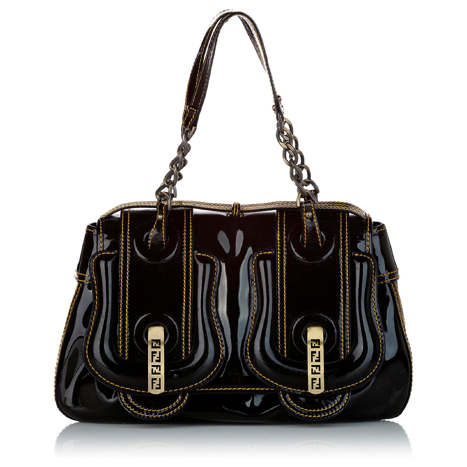 Fendi Black Patent Leather B. Bag ref.394426 Joli Closet