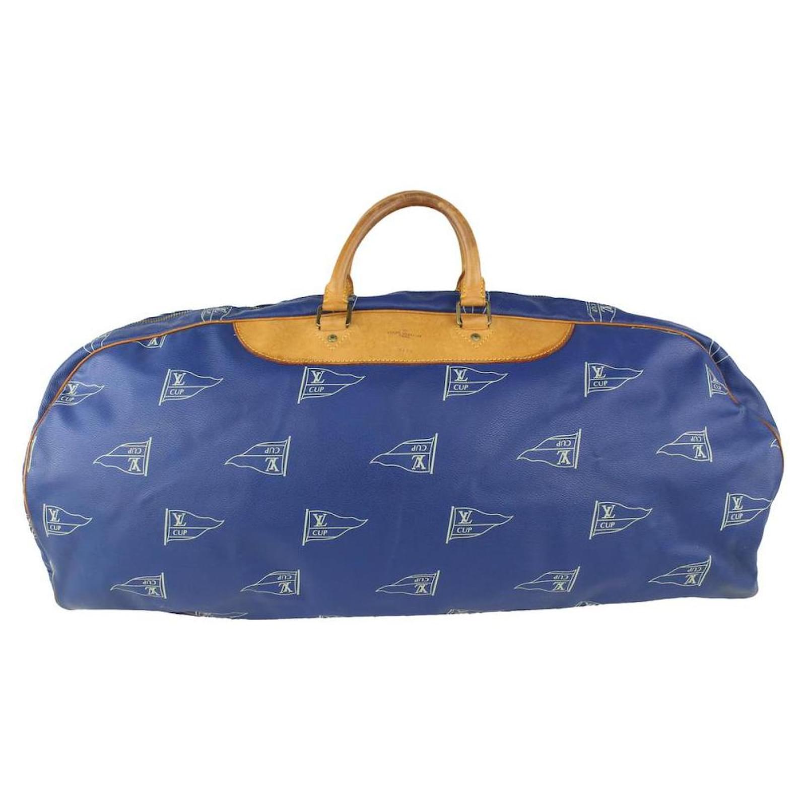 Louis Vuitton Blue LV Cup Sac Plein Air Long Keepall Bag Leather