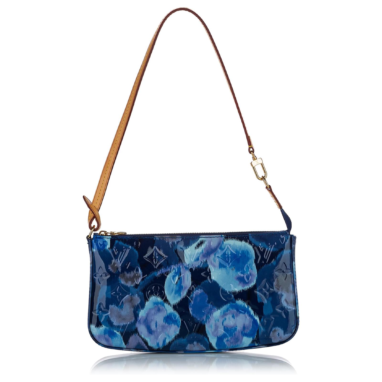 Pochette accessoire patent leather handbag Louis Vuitton Blue in