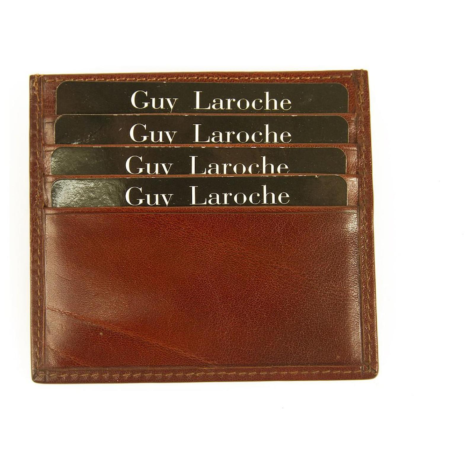 Guy Laroche Unisex Brown Leather Business Credit Card Holder New with Box  ref.395331 - Joli Closet
