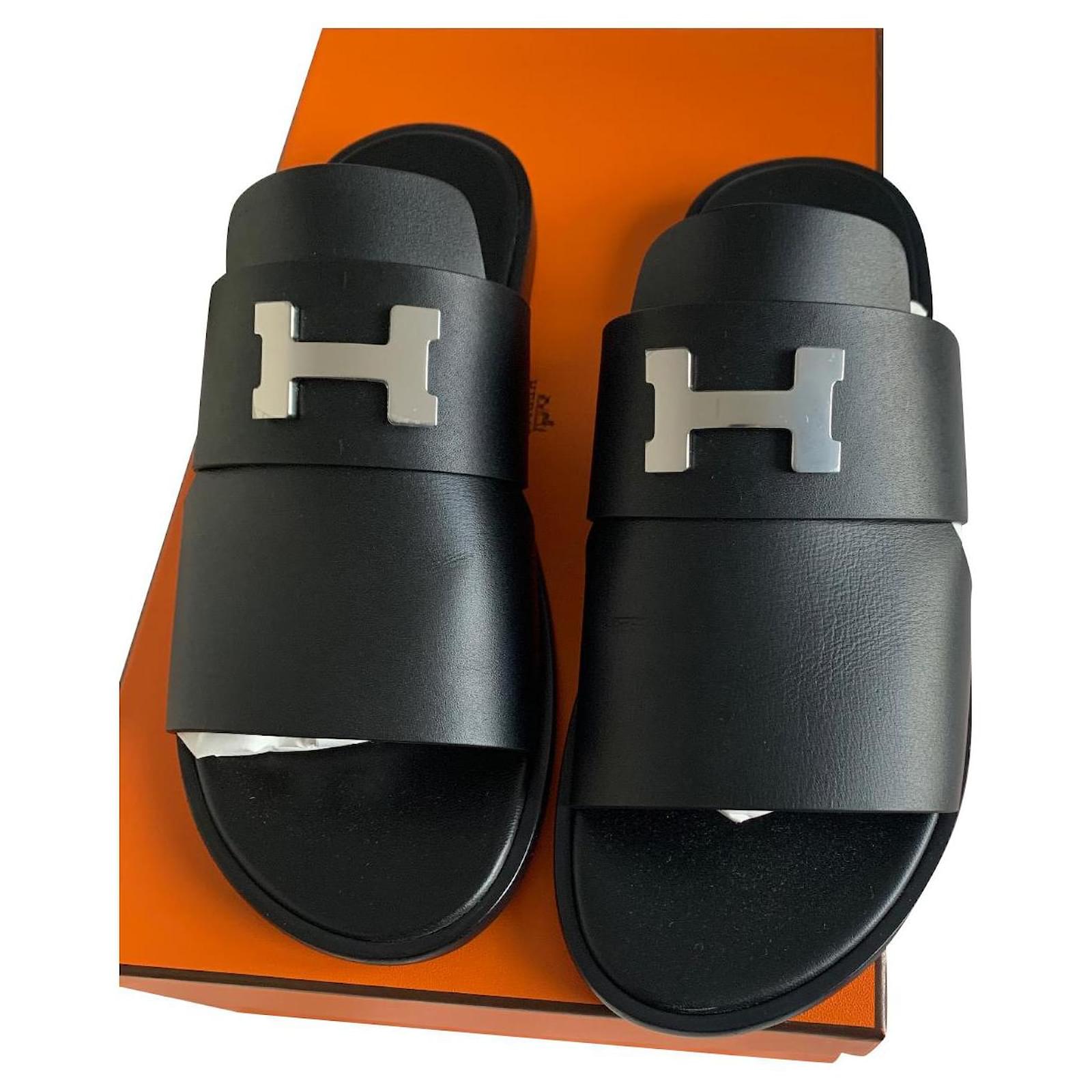 Hermès Sandals Black Leather ref.395764 - Joli Closet