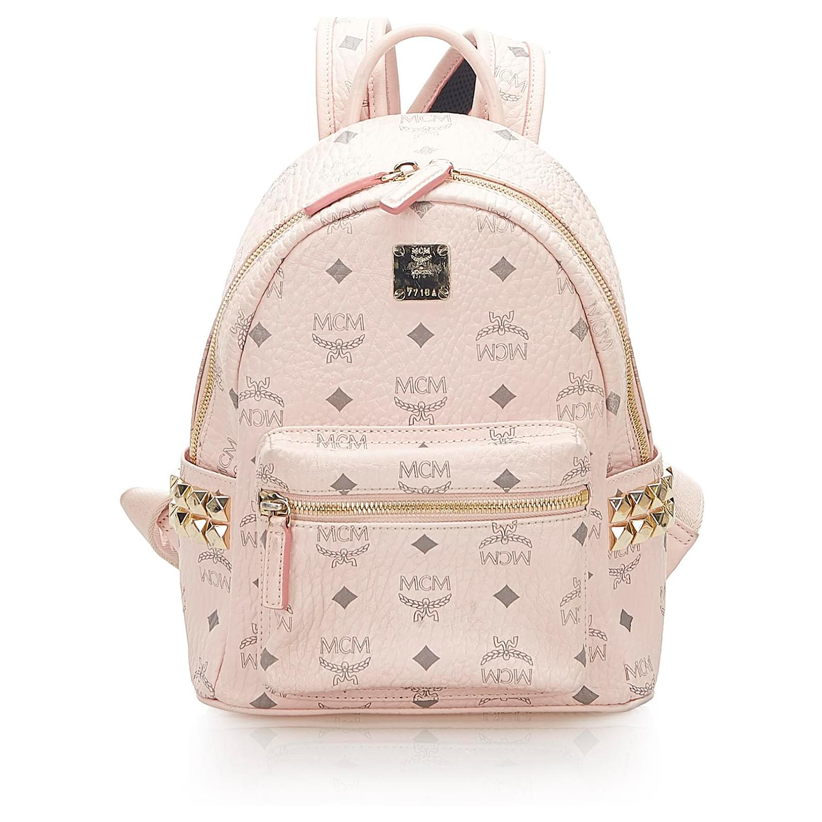 MCM Pink Mini Visetos Leather Backpack Pony-style calfskin ref.395867 -  Joli Closet