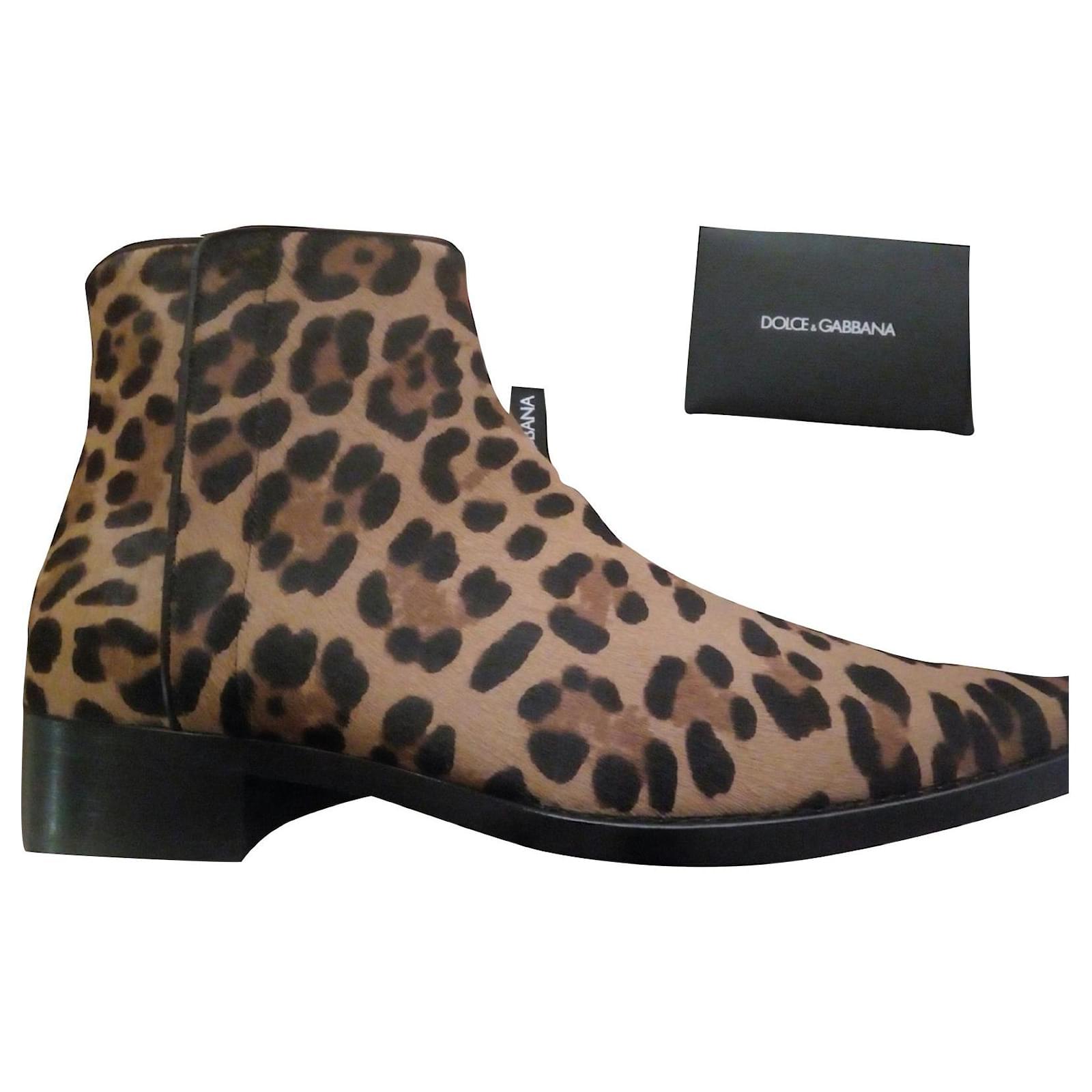 Botines Dolce \u0026 Gabbana con estampado de leopardo Piel de cordero  ref.396163 - Joli Closet