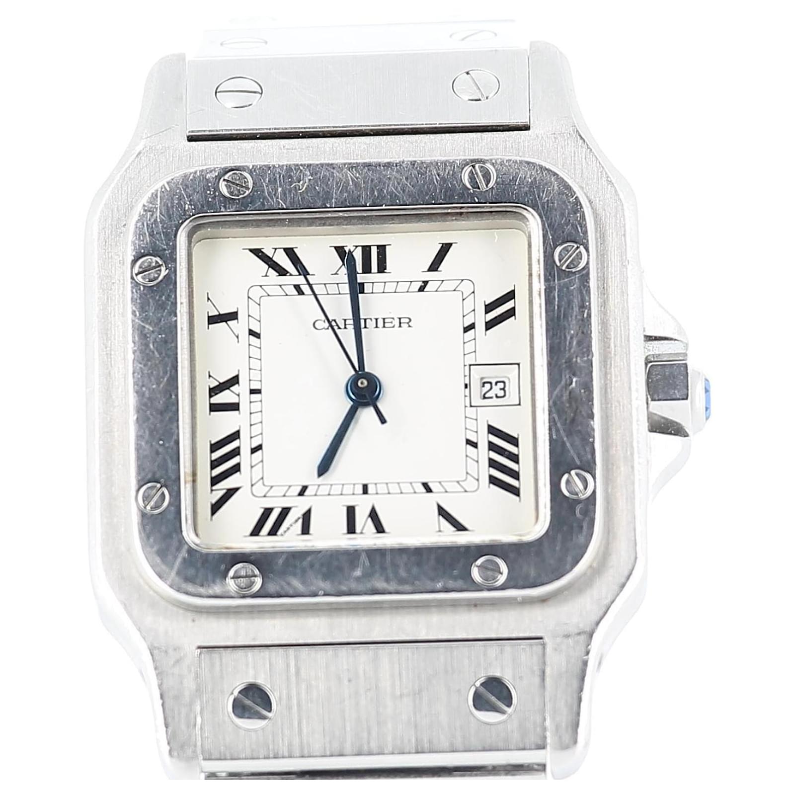 Cartier Santos steel watch Dark grey 