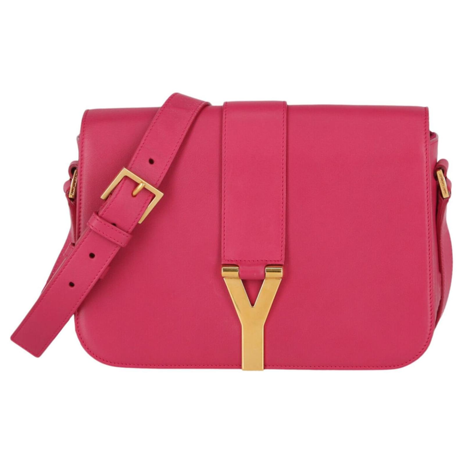 Saint Laurent Y Ligne Leather Shoulder Bag Pink ref.396755 Joli Closet