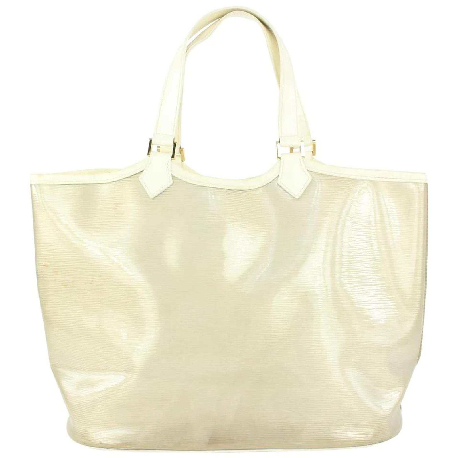 Louis Vuitton Clear White Epi Plage Lagoon Bay Baia Beach Tote Bag Leather  ref.396760 - Joli Closet