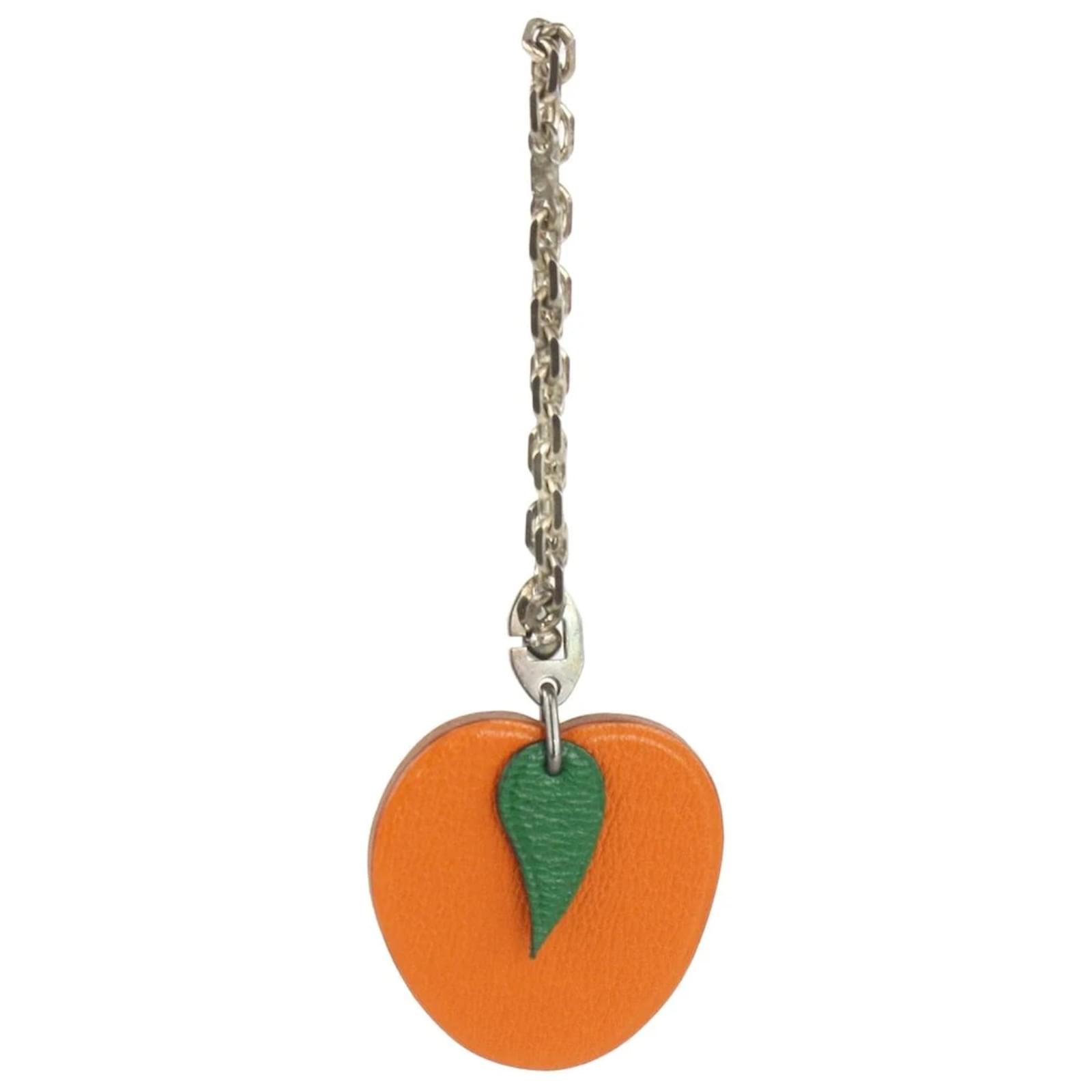 Autre Marque Obst Orange Taschenanhänger Schlüsselanhänger Leder ref.396762  - Joli Closet